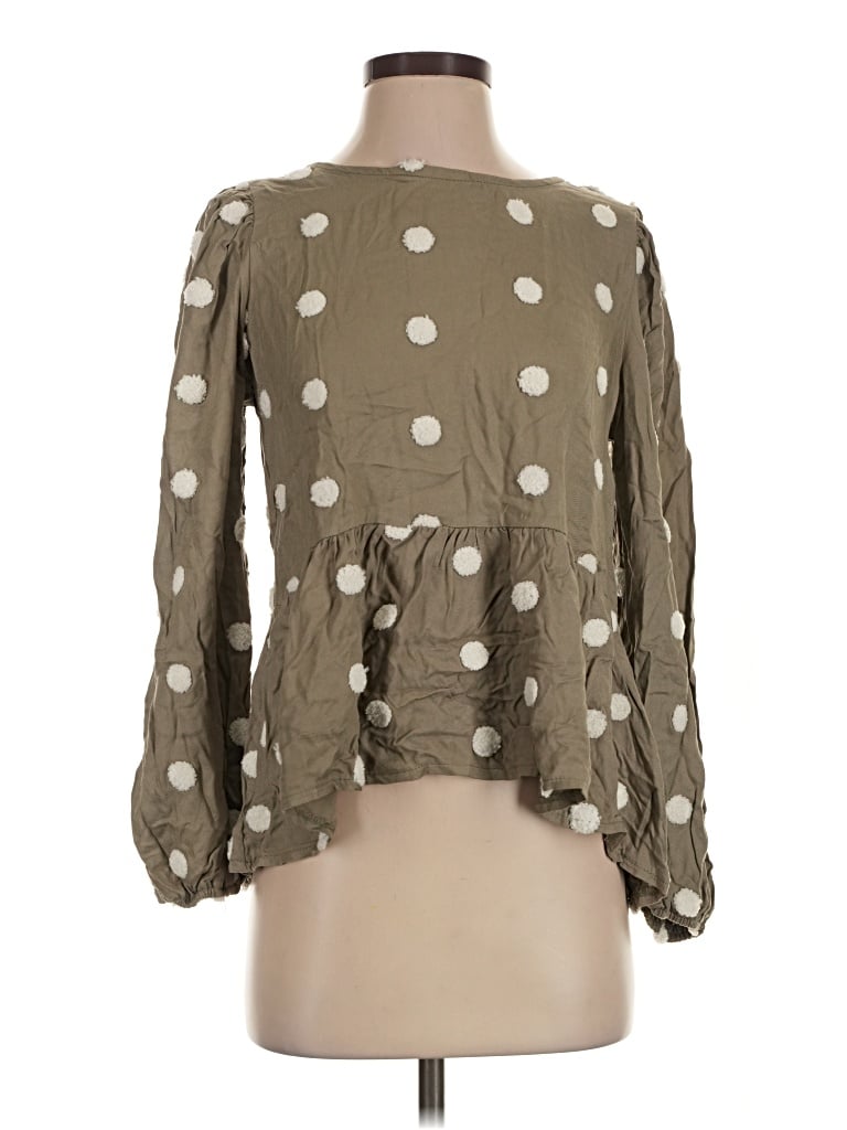 Altar'd State 3/4 Sleeve Blouse In Brown