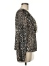 JM Collection Animal Print Black Long Sleeve Blouse Size M - photo 4