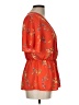 Sienna Sky 100% Polyester Orange Short Sleeve Blouse Size L - photo 4