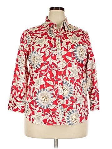 Chaps 3/4 Sleeve Button-Down Shirt (view 1)