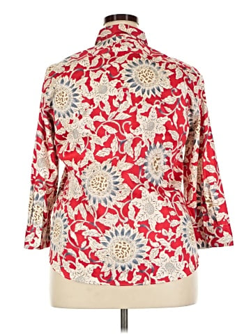 Chaps 3/4 Sleeve Button-Down Shirt (view 2)