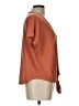 Pink Rose Brown Short Sleeve Henley Size L - photo 4