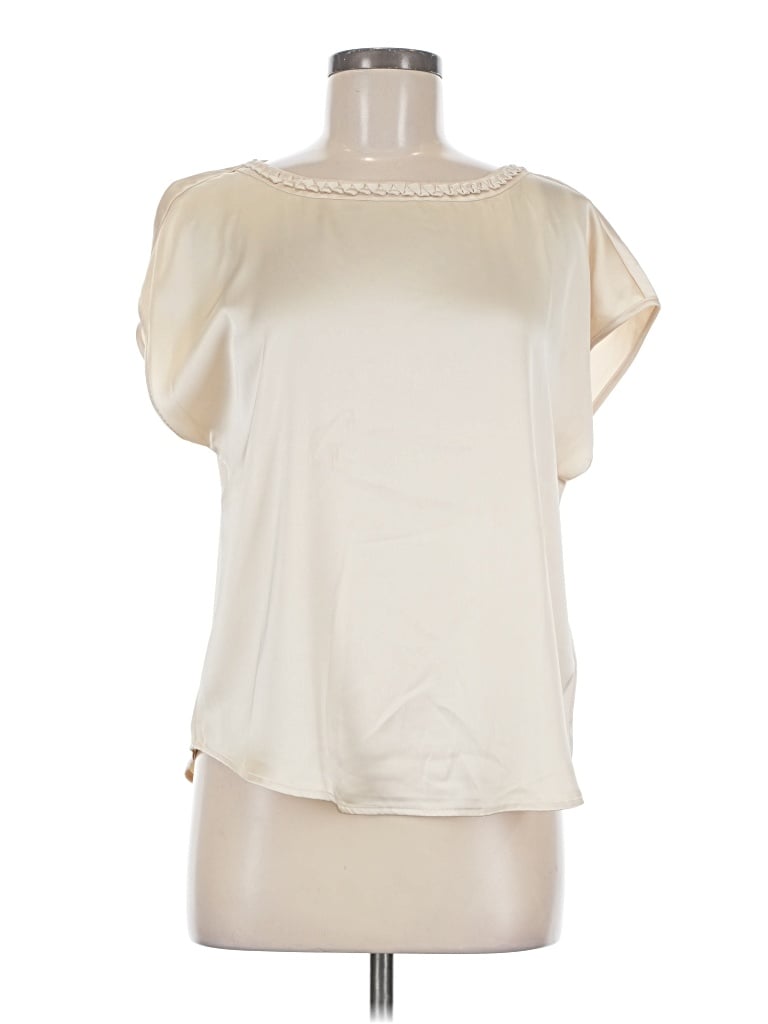 Pre-owned J By Joie Short Sleeve Blouse In Ivory