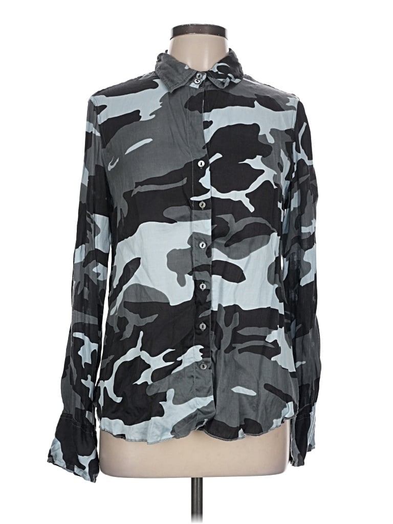 Pre-owned Cino Long Sleeve Blouse In Black
