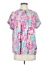 Staccato 100% Rayon Tropical Pink Short Sleeve Blouse Size S - photo 1