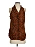 CAbi Animal Print Brown Sleeveless Blouse Size S - photo 1