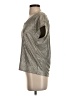 White House Black Market Metallic Silver Short Sleeve Top Size XS - photo 5