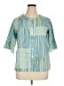 Assorted Brands 100% Polyester Color Block Teal Short Sleeve Blouse Size XL - photo 1