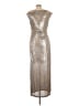 Connected Apparel Metallic Silver Cocktail Dress Size 10 - photo 2