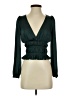 Reset 100% Polyester Green Long Sleeve Blouse Size S - photo 1