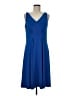 Ann Taylor Solid Blue Casual Dress Size M - photo 1