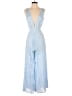 Lost + Wander 100% Rayon Checkered-gingham Blue Jumpsuit Size M - photo 1