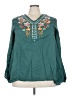 Jodifl 100% Rayon Teal Long Sleeve Blouse Size 3X - photo 1