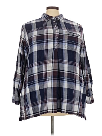 Lane Bryant 3/4 Sleeve Button-Down Shirt (view 1)