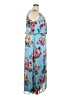 Robbie Bee 100% Polyester Floral Blue Casual Dress Size 18 - photo 4