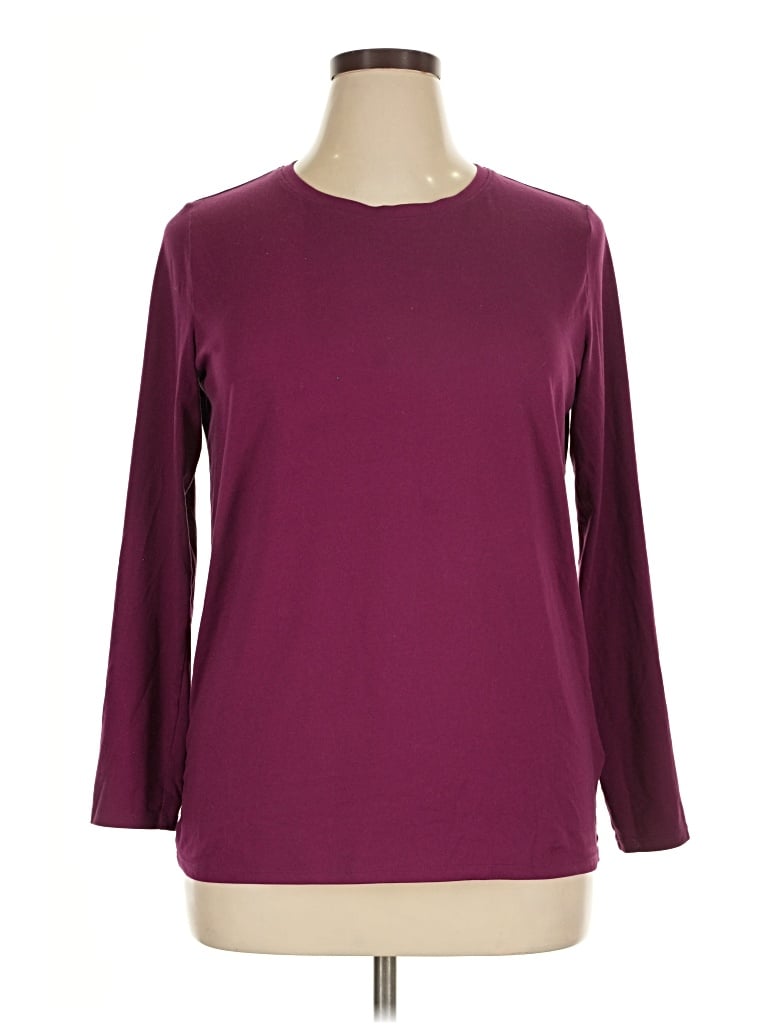 Pre-owned Skechers 3/4 Sleeve T-shirt In Burgundy