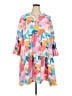 Michelle McDowell 100% Polyester Print Pink Casual Dress Size XXL - photo 1