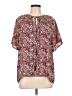 Peace & Pearls 100% Polyester Floral Orange Short Sleeve Blouse Size L - photo 1