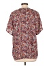 Peace & Pearls 100% Polyester Floral Orange Short Sleeve Blouse Size L - photo 2