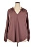 Torrid Burgundy Long Sleeve Blouse Size 2X Plus (2) - photo 1