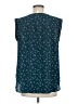 Ann Taylor LOFT 100% Polyester Teal Sleeveless Blouse Size M - photo 2