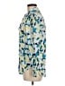 Equipment 100% Silk Print Blue Long Sleeve Silk Top Size M - photo 5