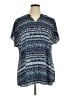 Sejour 100% Polyester Blue Short Sleeve Blouse Size 16 - photo 1