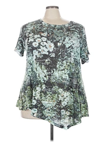 LOGO by Lori Goldstein Short Sleeve Blouse (view 1)