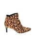Alfani Animal Print Orange Ankle Boots Size 9 - photo 1