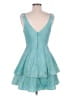Teeze Me 100% Polyester Stars Teal Cocktail Dress Size 7 - 8 - photo 2