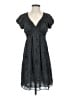 Max Studio 100% Polyester Polka Dots Gray Casual Dress Size S - photo 1
