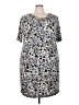 Connected Apparel Print Gray Casual Dress Size 24w - photo 1