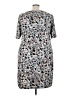 Connected Apparel Print Gray Casual Dress Size 24w - photo 2