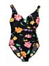 Miraclesuit Floral Black One Piece Swimsuit Size 10 - photo 1
