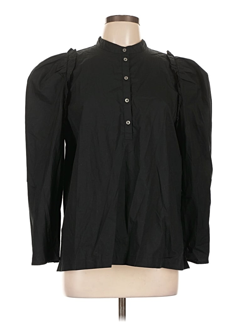 Pre-owned Jcrew Long Sleeve Blouse In Black