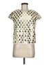 Milly Metallic Silver Short Sleeve Top Size 6 - photo 1