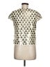 Milly Metallic Silver Short Sleeve Top Size 6 - photo 2