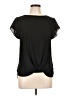 INC International Concepts 100% Polyester Black Short Sleeve Blouse Size L - photo 1