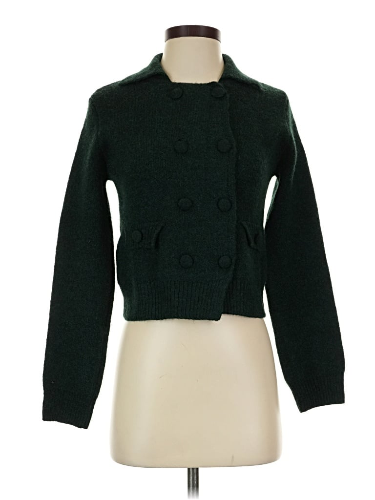 Pre-owned Mng Cardigan Sweater In Green