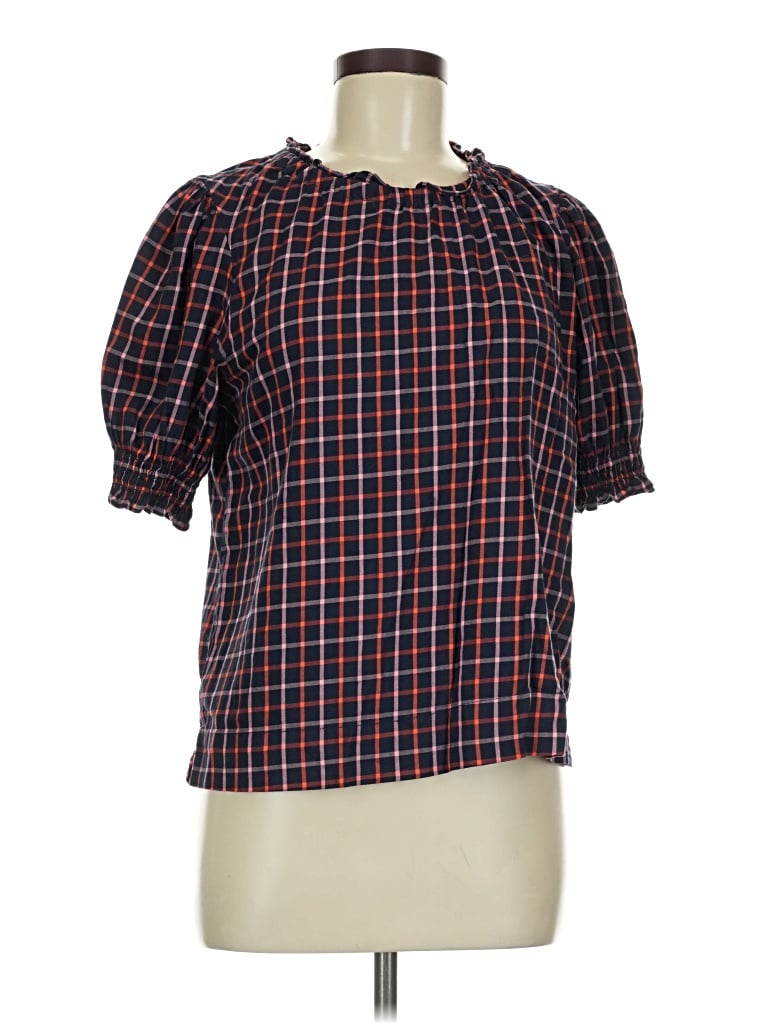 Pre-owned Free Assembly Short Sleeve Blouse In Red