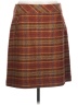 Talbots 100% Polyester Plaid Brown Casual Skirt Size 10 - photo 1