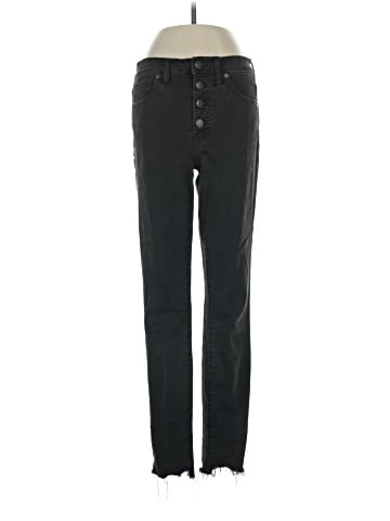 Madewell 9" Mid-Rise Skinny Jeans in Berkeley Black: Button-Through Edition (view 1)