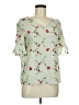 Kindred 100% Polyester Green Short Sleeve Blouse Size M (petite) - photo 1