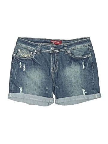 Red Rivet Denim Shorts (view 1)