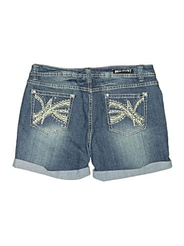 Red Rivet Denim Shorts (view 2)