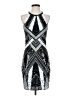 Parker 100% Nylon Graphic Silver Cocktail Dress Size XS - photo 1