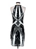 Parker 100% Nylon Graphic Silver Cocktail Dress Size XS - photo 2