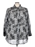 Avenue 100% Cotton Paisley Silver 3/4 Sleeve Blouse Size 30 - 32 Plus - photo 1