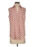 Ann Taylor Hearts Red Sleeveless Button-Down Shirt Size S - photo 1
