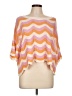 L Space 100% Cotton Chevron-herringbone Orange Poncho Size L - photo 1